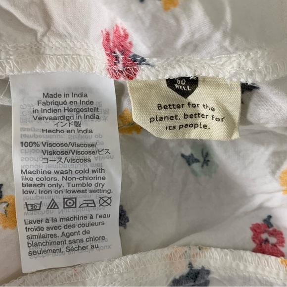 Madewell Seamed Floral Top Smocked Back Size Short Sleeve - Picture 12 of 16